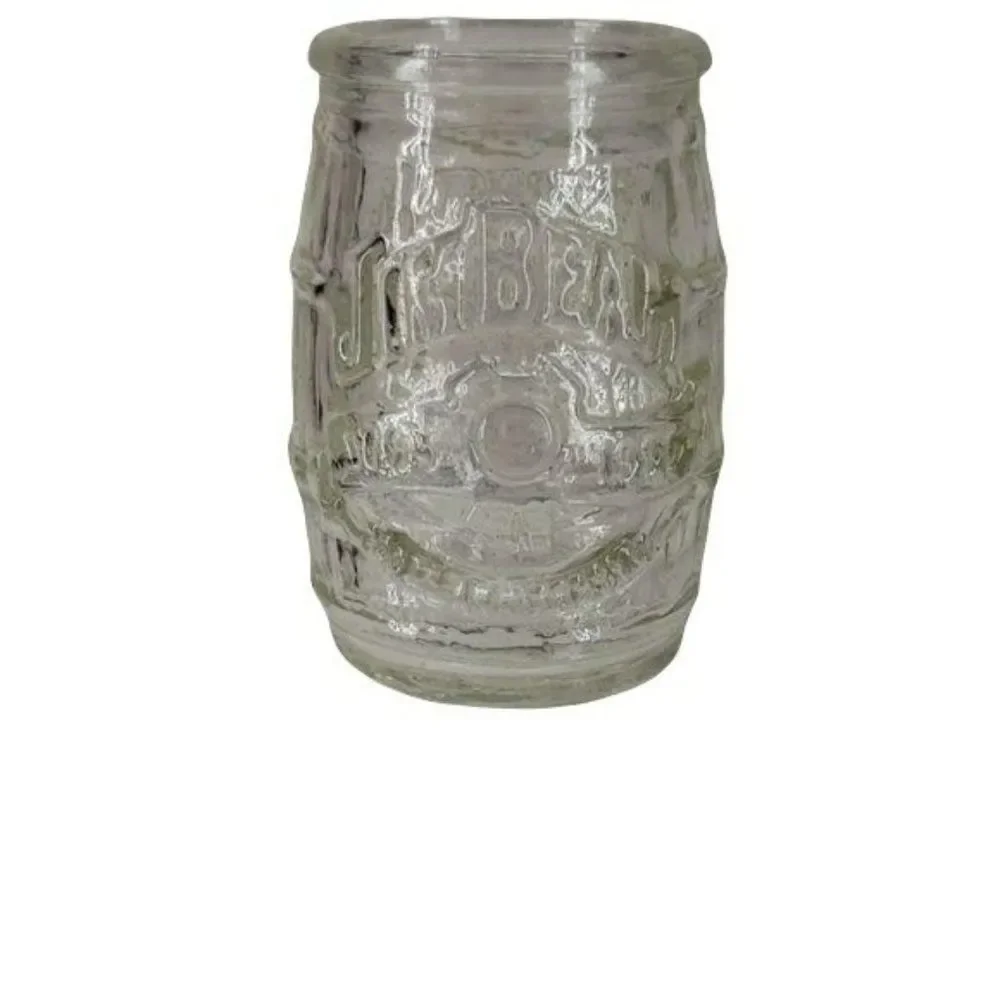 Jim beam glass‎ barrel shaped 200th shot glass liquor 1 oz
